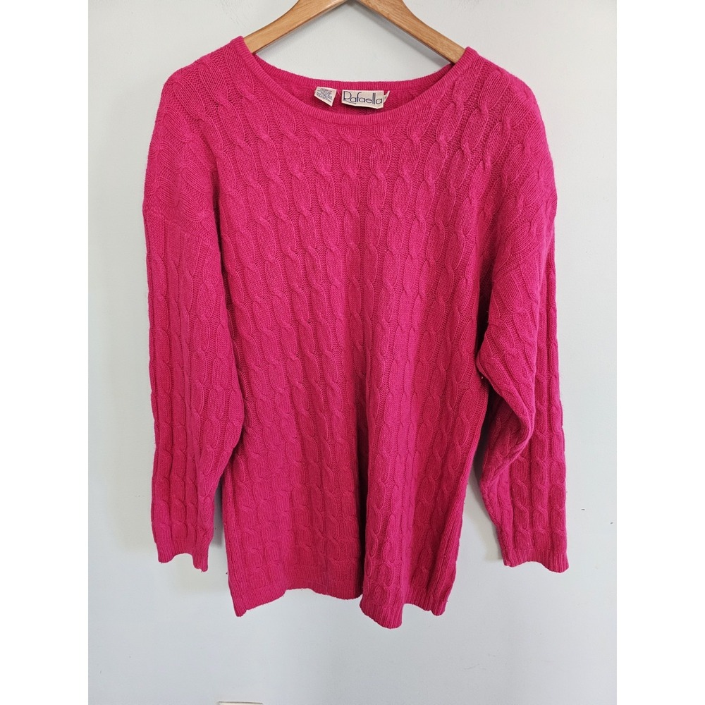 Rafaella Angora Lambswool Blend Luxury Fushia Sweater XL